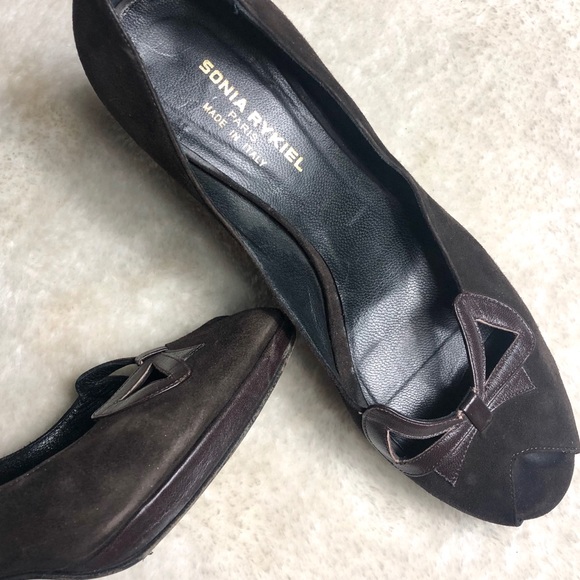 *Sonia Rykiel | Vintage Peep Toe Suede Lucite Heels - Picture 6 of 8